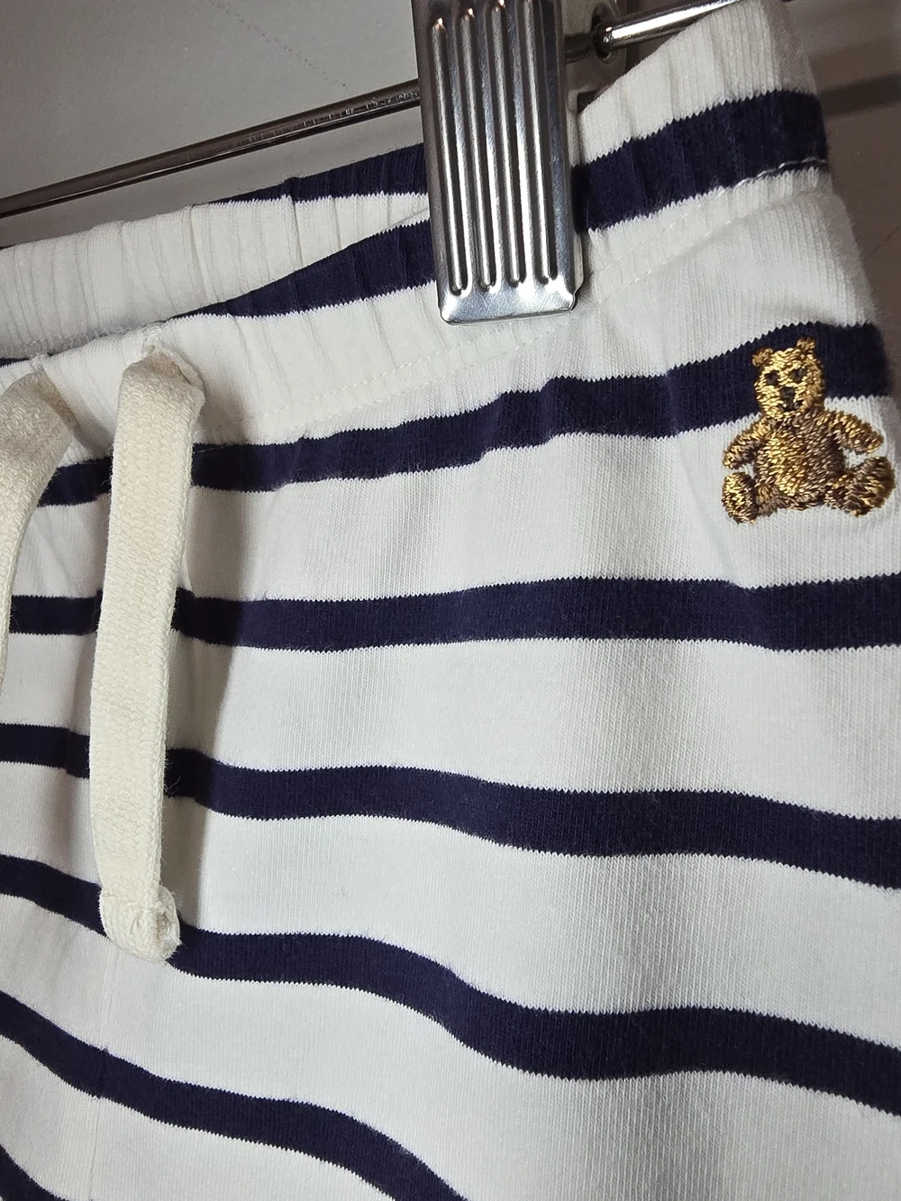 GAP White and Black Striped Jogger Sweatpants